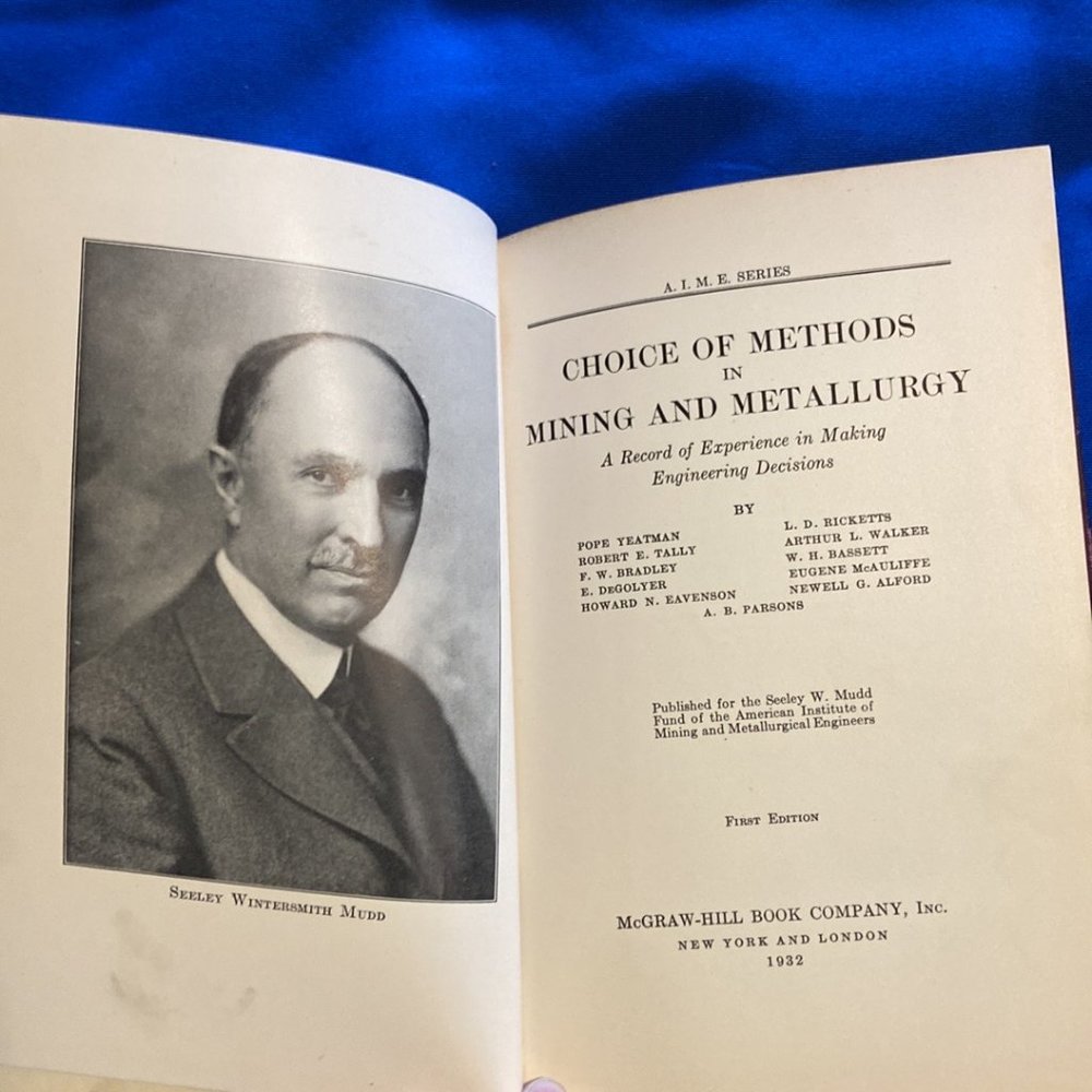 A.I.M.E SERIES "Choice of Methods in Mining and Metallurgy" & "Mineral Economics